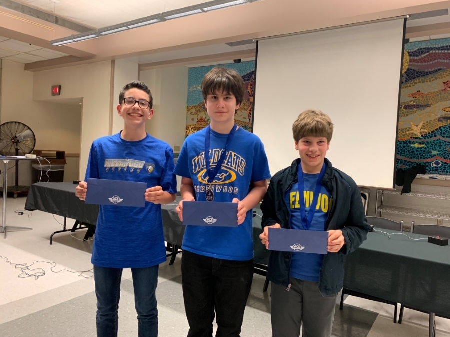 3 student winners from middle school