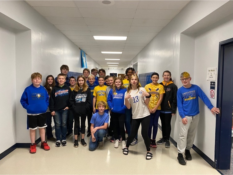 7th grade home room demonstrates pride wearing blue and gold