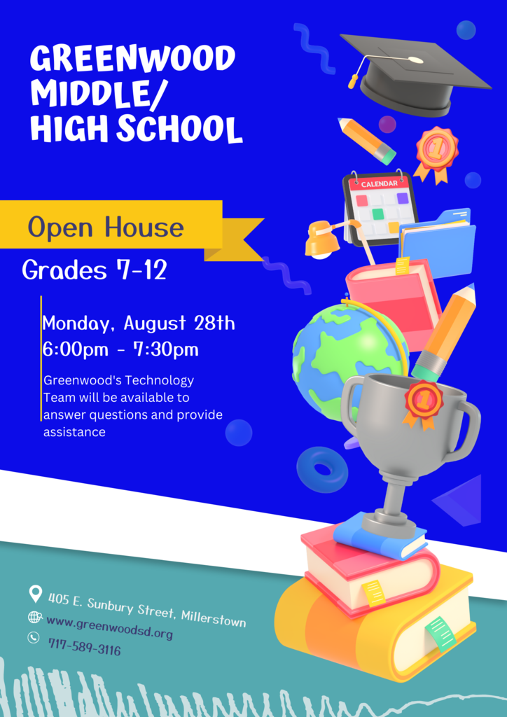 Greenwood MS/HS Open House Flyer with information